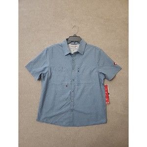 Canada Weather Gear Button Shirt Mens M Blue Air Mesh Vented Fishing NEW